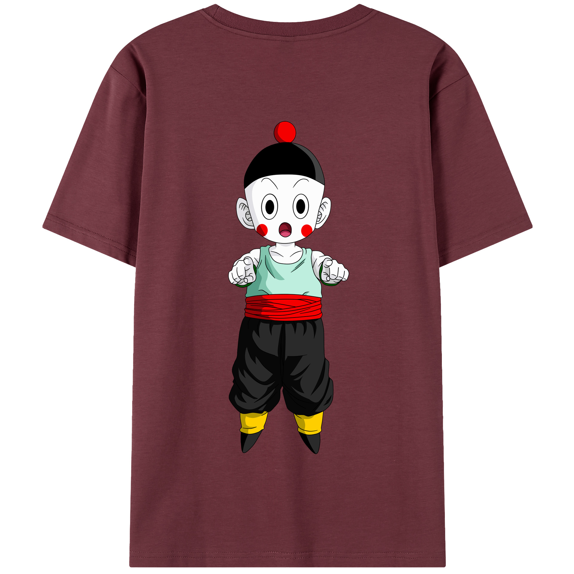 （画像用） ドラゴンボール 餃子（チャオズ）DRAGON BALL Chaoz 綿100％半袖Tシャツ（背面プリント）